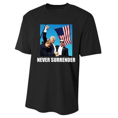 Never Surrender 2024 Take America Back Pennsylvania Rally Shooting Performance Sprint T-Shirt