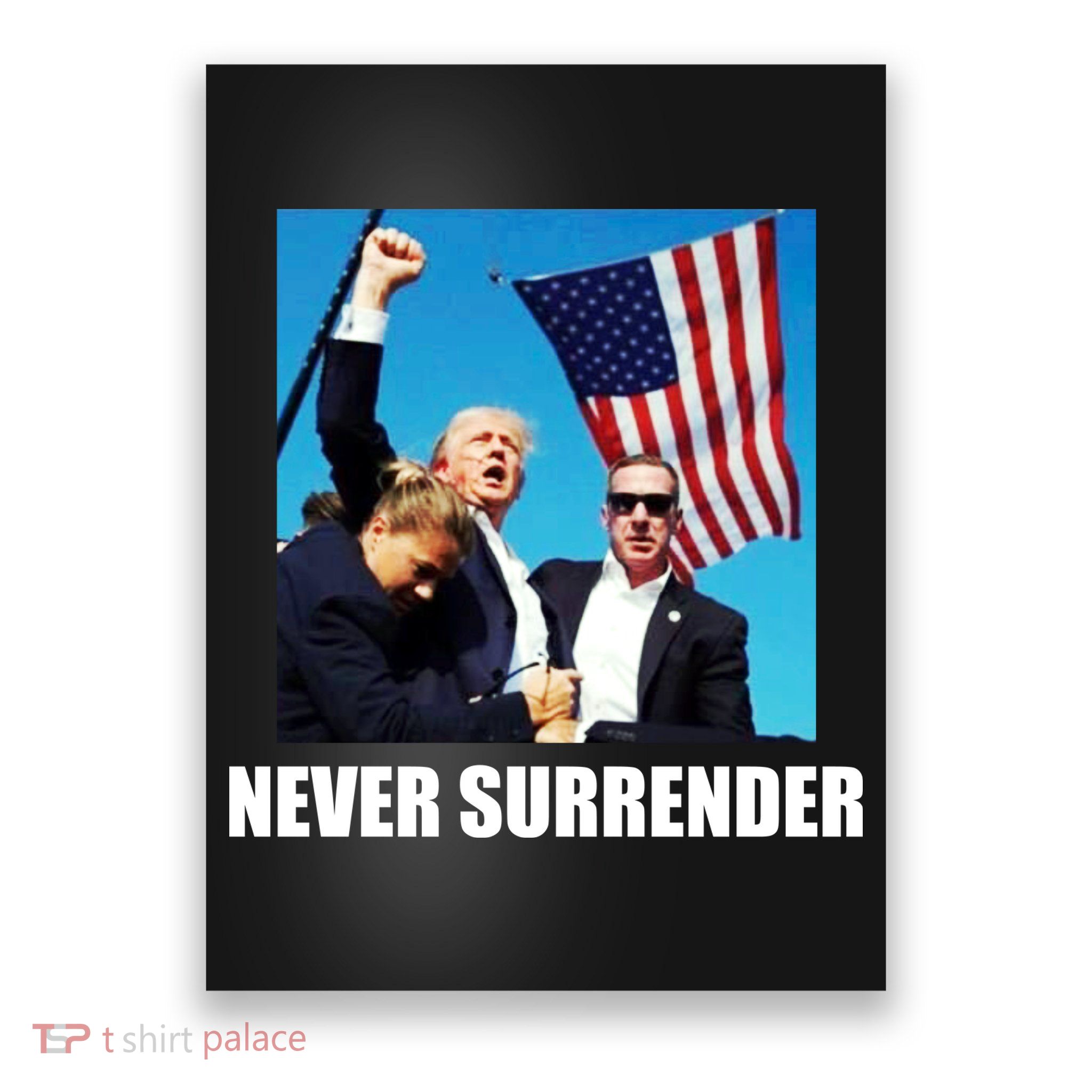 Never Surrender 2024 Take America Back Pennsylvania Rally Shooting Poster