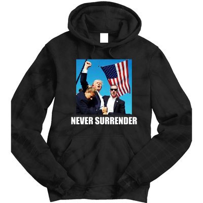 Never Surrender 2024 Take America Back Pennsylvania Rally Shooting Tie Dye Hoodie