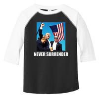 Never Surrender 2024 Take America Back Pennsylvania Rally Shooting Toddler Fine Jersey T-Shirt