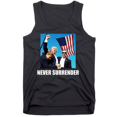 Never Surrender 2024 Take America Back Pennsylvania Rally Shooting Tank Top