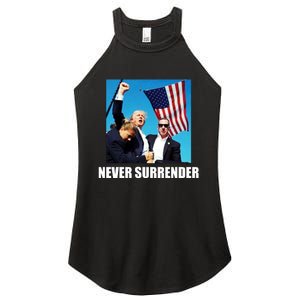 Never Surrender 2024 Take America Back Pennsylvania Rally Shooting Women's Perfect Tri Rocker Tank