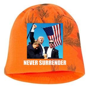 Never Surrender 2024 Take America Back Pennsylvania Rally Shooting Kati - Camo Knit Beanie