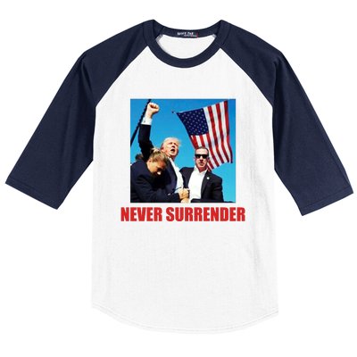 Never Surrender 2024 Take America Back Pennsylvania Rally Shooting Baseball Sleeve Shirt