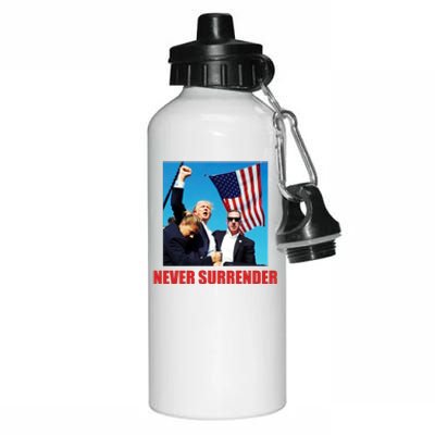 Never Surrender 2024 Take America Back Pennsylvania Rally Shooting Aluminum Water Bottle