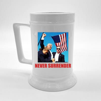 Never Surrender 2024 Take America Back Pennsylvania Rally Shooting Beer Stein