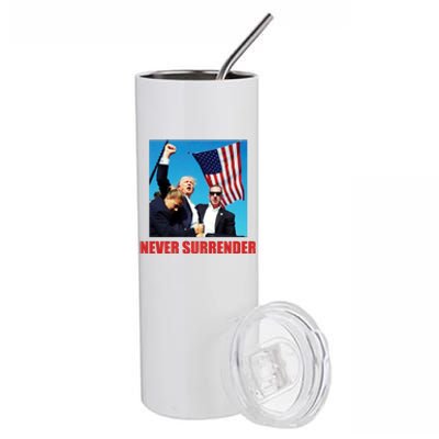 Never Surrender 2024 Take America Back Pennsylvania Rally Shooting Stainless Steel Tumbler