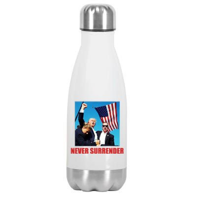 Never Surrender 2024 Take America Back Pennsylvania Rally Shooting Stainless Steel Insulated Water Bottle