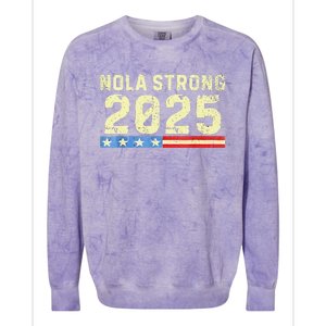 Nola Strong 2025 New Orleans Support Colorblast Crewneck Sweatshirt