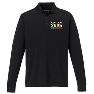 Nola Strong 2025 New Orleans Support Performance Long Sleeve Polo