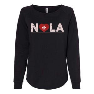 Nola Strong 2025 New Orleans Support Heart Womens California Wash Sweatshirt