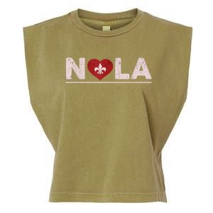 Nola Strong 2025 New Orleans Support Heart Garment-Dyed Women's Muscle Tee