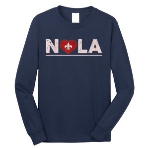 Nola Strong 2025 New Orleans Support Heart Long Sleeve Shirt