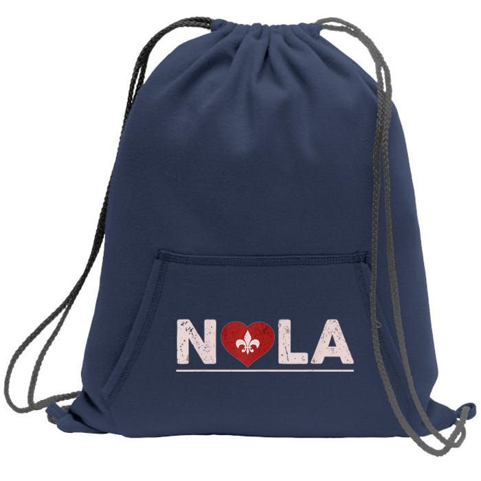 Nola Strong 2025 New Orleans Support Heart Sweatshirt Cinch Pack Bag