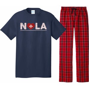 Nola Strong 2025 New Orleans Support Heart Pajama Set