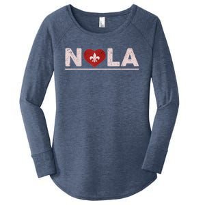 Nola Strong 2025 New Orleans Support Heart Women's Perfect Tri Tunic Long Sleeve Shirt