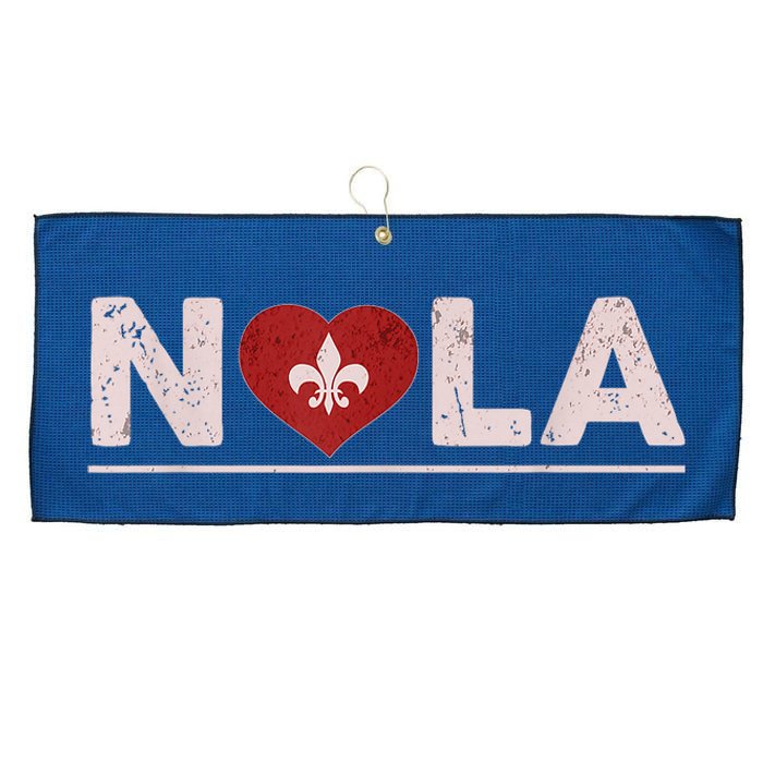 Nola Strong 2025 New Orleans Support Heart Large Microfiber Waffle Golf Towel