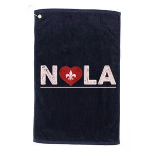 Nola Strong 2025 New Orleans Support Heart Platinum Collection Golf Towel