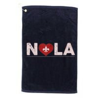 Nola Strong 2025 New Orleans Support Heart Platinum Collection Golf Towel