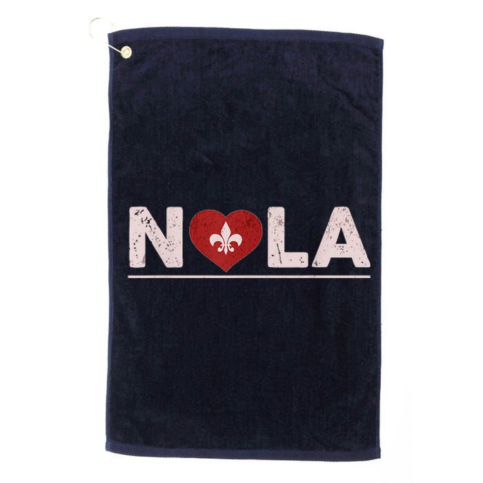 Nola Strong 2025 New Orleans Support Heart Platinum Collection Golf Towel