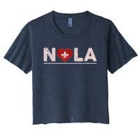 Nola Strong 2025 New Orleans Support Heart Women's Crop Top Tee