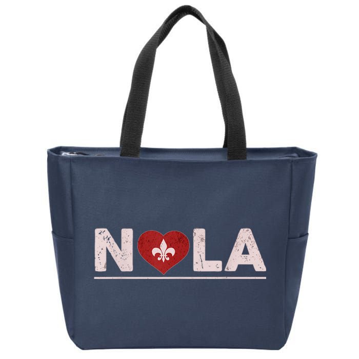 Nola Strong 2025 New Orleans Support Heart Zip Tote Bag