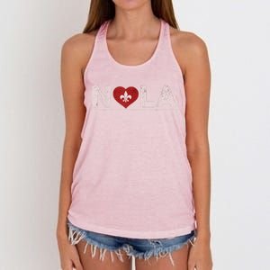 Nola Strong 2025 New Orleans Support Heart Women's Knotted Racerback Tank