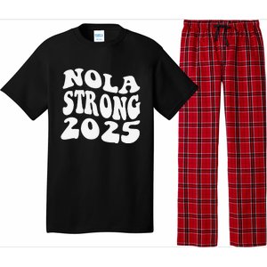 Nola Strong 2025 Never Forget New Orleans Funny Groovy Pajama Set