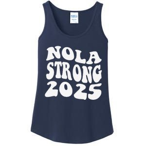 Nola Strong 2025 Never Forget New Orleans Funny Groovy Ladies Essential Tank