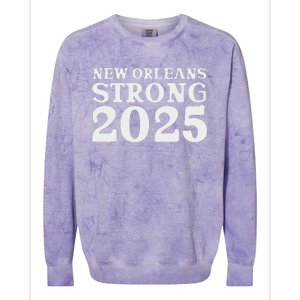 Nola Strong 2025 Never Forget New Orleans Colorblast Crewneck Sweatshirt