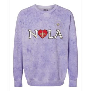 Nola Strong 2025 Rednew Orleans Support Colorblast Crewneck Sweatshirt