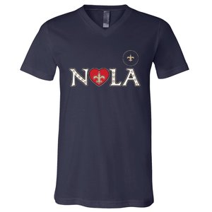 Nola Strong 2025 Rednew Orleans Support V-Neck T-Shirt