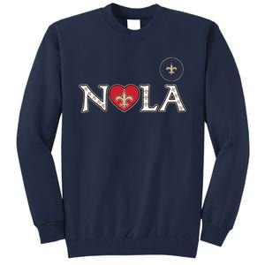 Nola Strong 2025 Rednew Orleans Support Tall Sweatshirt