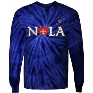 Nola Strong 2025 Rednew Orleans Support Tie-Dye Long Sleeve Shirt