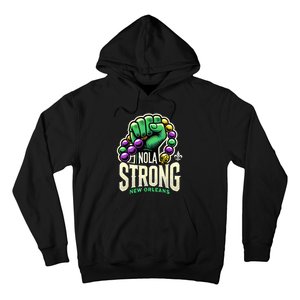 Nola Strong 2025 Mardi Gras Beads Unity For Louisiana Hoodie