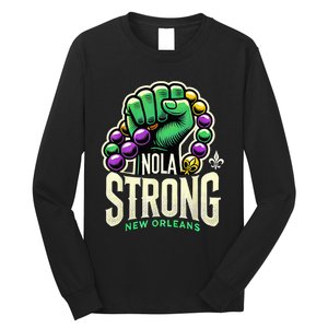 Nola Strong 2025 Mardi Gras Beads Unity For Louisiana Long Sleeve Shirt