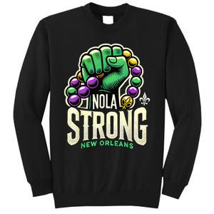 Nola Strong 2025 Mardi Gras Beads Unity For Louisiana Sweatshirt