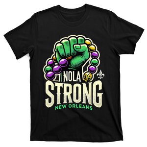 Nola Strong 2025 Mardi Gras Beads Unity For Louisiana T-Shirt