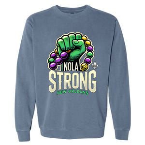 Nola Strong 2025 Mardi Gras Beads Unity For Louisiana Garment-Dyed Sweatshirt