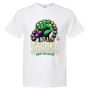 Nola Strong 2025 Mardi Gras Beads Unity For Louisiana Garment-Dyed Heavyweight T-Shirt