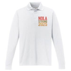 Nola Strong 2025 New Orleans Resilient Community Pride Performance Long Sleeve Polo