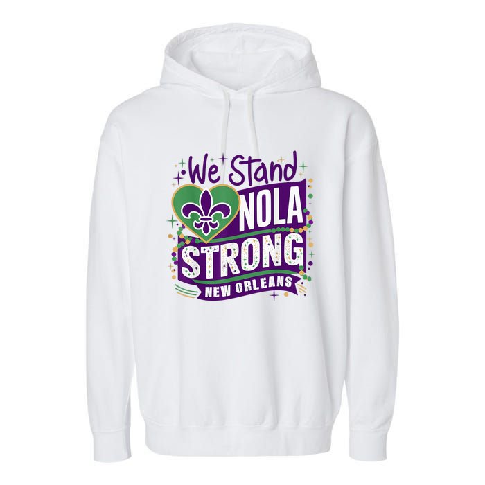 Nola Strong 2025 Support New Orleans Colorful Fleurdelis Garment-Dyed Fleece Hoodie