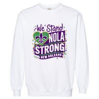 Nola Strong 2025 Support New Orleans Colorful Fleurdelis Garment-Dyed Sweatshirt