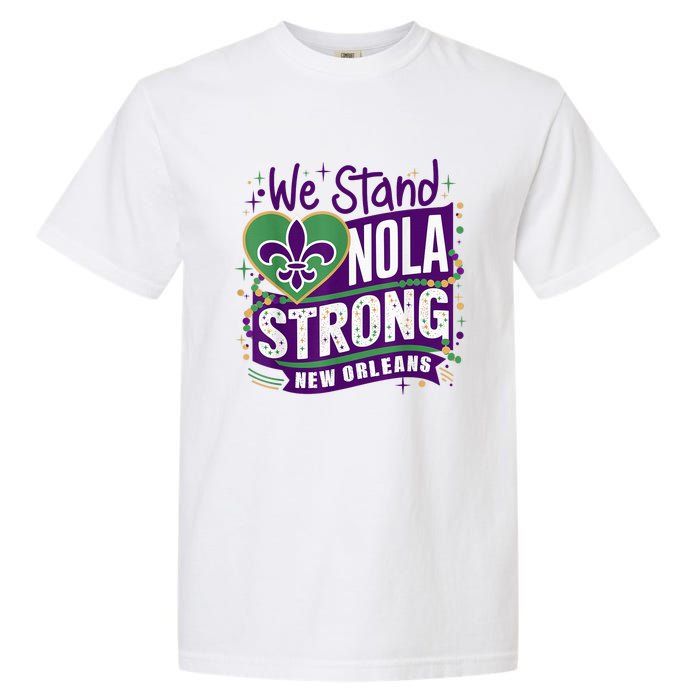 Nola Strong 2025 Support New Orleans Colorful Fleurdelis Garment-Dyed Heavyweight T-Shirt