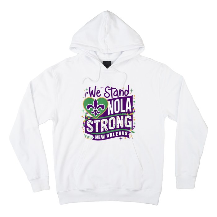 Nola Strong 2025 Support New Orleans Colorful Fleurdelis Hoodie