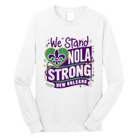 Nola Strong 2025 Support New Orleans Colorful Fleurdelis Long Sleeve Shirt