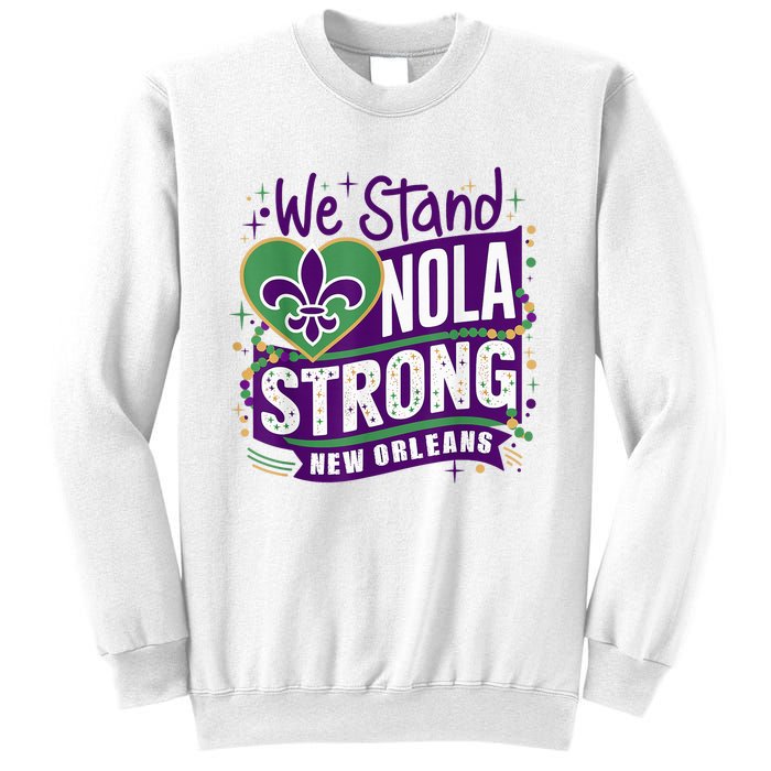 Nola Strong 2025 Support New Orleans Colorful Fleurdelis Sweatshirt