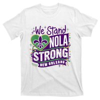 Nola Strong 2025 Support New Orleans Colorful Fleurdelis T-Shirt