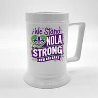 Nola Strong 2025 Support New Orleans Colorful Fleurdelis Beer Stein