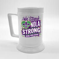 Nola Strong 2025 Support New Orleans Colorful Fleurdelis Beer Stein